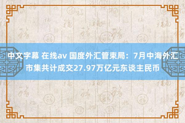 中文字幕 在线av 国度外汇管束局：7月中海外汇市集共计成交27.97万亿元东谈主民币