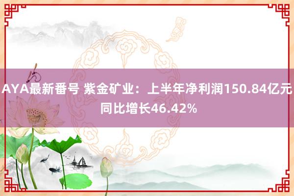 AYA最新番号 紫金矿业：上半年净利润150.84亿元 同比增长46.42%