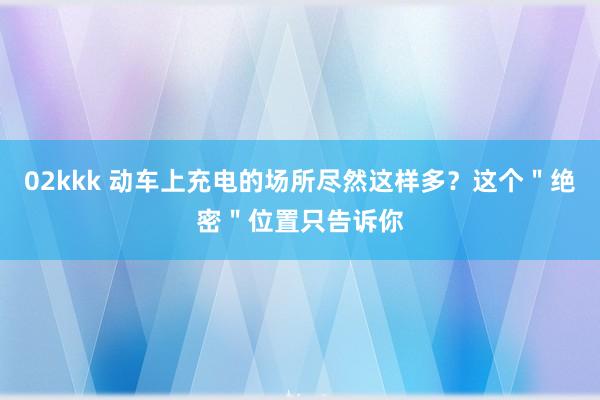 02kkk 动车上充电的场所尽然这样多？这个＂绝密＂位置只告诉你